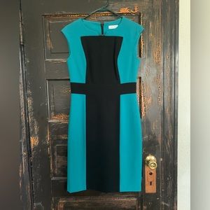 Turquoise Blue Calvin Klein Pencil Dress.